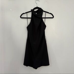 Amanda Uprichard Romper High Neck in Black